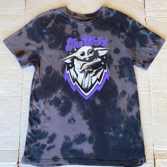 Star Wars VFIFTHSUN Men M Black/Grey/Purple Tye-Dye “The Child” Short-Sleeve Tee - Picture 2 of 5